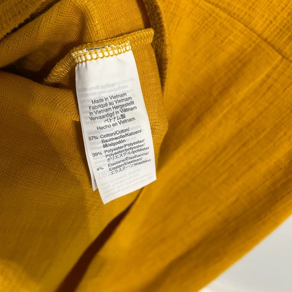 J. Crew Yellow Gold Wrap Midi Dress V-Neck Short Sleeve - Picture 6 of 9
